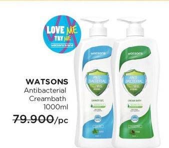 Promo Harga WATSONS Cream Bath Anti Bacterial 1000 ml - Watsons