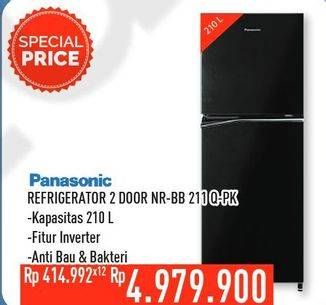 Promo Harga PANASONIC NR-BB211Q | Refrigerator 2 Door  - Hypermart