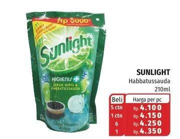 Promo Harga SUNLIGHT Pencuci Piring Higienis Plus Jeruk Nipis Habbatussauda 210 ml - Lotte Grosir