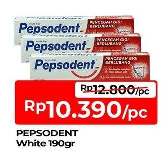 Promo Harga PEPSODENT Pasta Gigi Pencegah Gigi Berlubang White 190 gr - TIP TOP