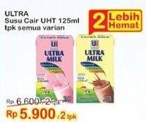 Promo Harga ULTRA MILK Susu UHT Coklat, Stroberi 125 ml - Indomaret