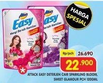 Promo Harga ATTACK Easy Detergent Liquid Sparkling Blooming, Sweet Glamour 1200 ml - Superindo