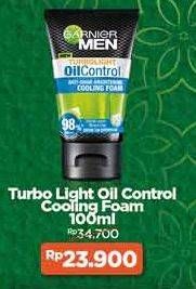 Promo Harga GARNIER MEN Turbo Light Oil Control Facial Foam Anti Blackheads Brightening Icy Scrub 100 ml - Alfamidi