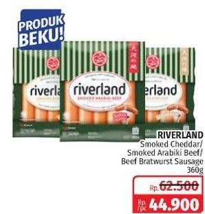 Promo Harga Riverland Sausage Smoked Cheddar, Smoked Arabiki Beef, Beef Bratwurst 360 gr - Lotte Grosir