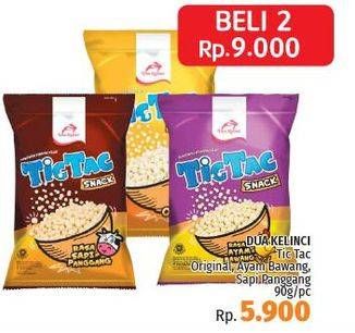 Promo Harga DUA KELINCI Tic Tac Original, Ayam Bawang, Sapi Panggang per 2 pouch 90 gr - LotteMart