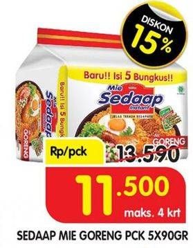 Promo Harga SEDAAP Mie Goreng Original 90 gr - Superindo