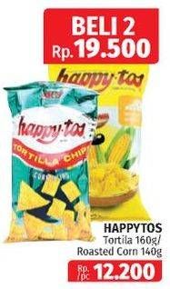 Promo Harga HAPPY TOS Tortilla Chips Jagung Bakar/Roasted Corn, Hijau 140 gr - Lotte Grosir