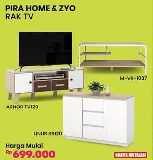 Promo Harga Courts Pira Home Rak TV + ZYO Rak TV Linus SB120   - COURTS