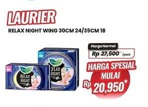Promo Harga Laurier Relax Night 30cm, 35cm 18 pcs - Carrefour