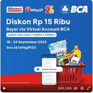 Promo Harga Diskon Rp 15 Ribu Bayar Via Virtual Account BCA  - BCA