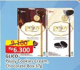 Promo Harga GLICO PEJOY Stick Cookies Cream, Chocolate 37 gr - Alfamart