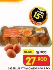Promo Harga 365 Telur Ayam Omega 9 10 pcs - Superindo