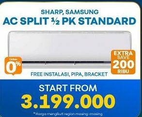 Promo Harga SHARP/SAMSUNG AC Split 1/2 PK Standard  - Electronic City