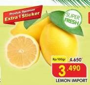 Promo Harga Lemon Import per 100 gr - Superindo