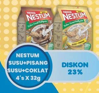 Promo Harga NESTLE Nestum Susu Pisang, Susu Cokelat per 4 sachet 32 gr - Hypermart