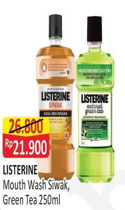 Promo Harga LISTERINE Mouthwash Antiseptic Siwak, Green Tea 250 ml - Alfamart