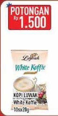 Promo Harga Luwak White Koffie per 10 sachet 20 gr - Hypermart