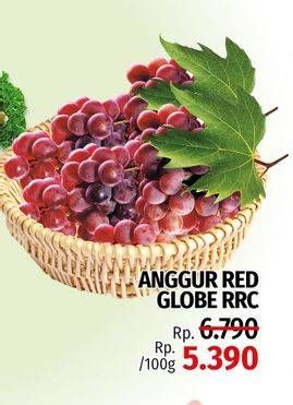 Promo Harga Anggur Red Globe RRC per 100 gr - LotteMart