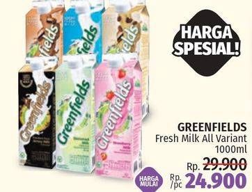 Promo Harga GREENFIELDS Fresh Milk All Variants 1000 ml - LotteMart