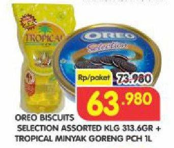 Promo Harga Paket: Oreo Biscuits Selection Assortef + Tropical Minyak Goreng 1L  - Superindo