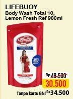 Promo Harga LIFEBUOY Body Wash Total 10, Lemon Fresh 900 ml - Alfamart