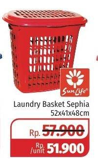 Promo Harga SUNLIFE Laundry Basket Sephia 52x41x48cm  - Lotte Grosir