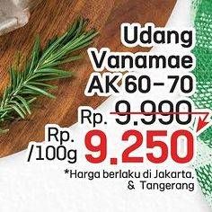 Promo Harga Udang Vanamae AK60-70 per 100 gr - LotteMart