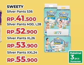 Promo Harga Sweety Silver Pants S36 36 pcs - Yogya