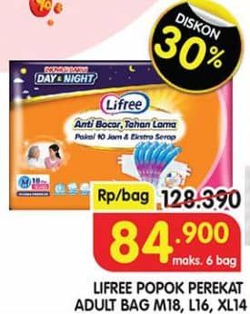 Promo Harga Lifree Popok Perekat Menyerap dan Kering M18, L16, XL14 14 pcs - Superindo