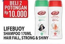 Promo Harga Lifebuoy Shampoo Anti Hair Fall, Strong Shiny 170 ml - Hypermart