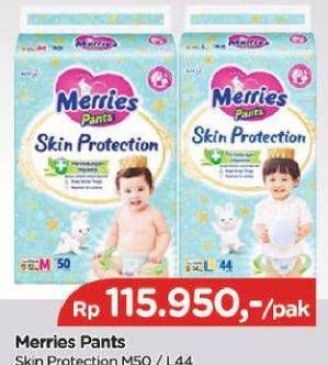 Promo Harga Merries Pants Skin Protection M50, L44 44 pcs - TIP TOP