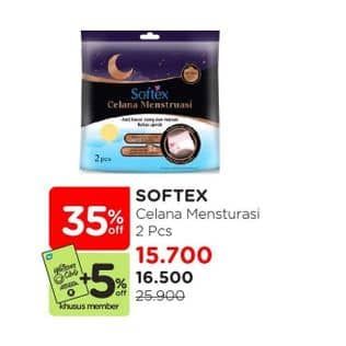 Promo Harga Softex Celana Menstruasi 2 pcs - Watsons