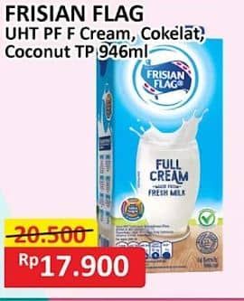 Promo Harga Frisian Flag Susu UHT Purefarm Full Cream, Swiss Chocolate, Coconut Delight 946 ml - Alfamart