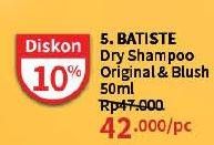 Promo Harga Batiste Dry Shampoo Clean Classic Original, Floral Flirty Blush 50 ml - Guardian