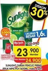 Promo Harga SUNLIGHT Pencuci Piring Jeruk Nipis 100 1600 ml - Superindo