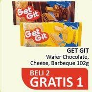 Promo Harga GET GIT Wafer Chocolate, Grilled Barbeque, Cheese 102 gr - Alfamidi