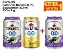 Promo Harga BINTANG Radler Zero Blackcurrant Lime 330 ml - Indomaret