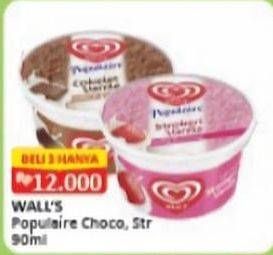 Promo Harga Walls Populaire Chocolate Vanilla, Strawberry Vanilla 90 ml - Alfamart