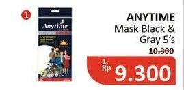 Promo Harga ANYTIME Mask Black Grey 5 pcs - Alfamidi