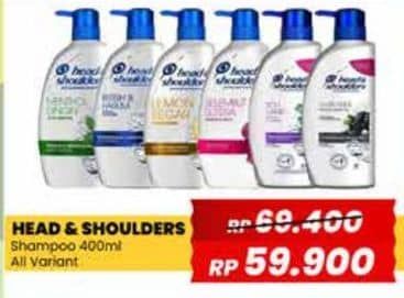 Promo Harga Head & Shoulders Shampoo All Variants 400 ml - Yogya