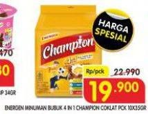 Promo Harga Energen Sereal Champion Cokelat per 10 sachet 35 gr - Superindo