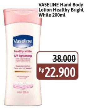 Promo Harga Vaseline Intensive Care Healthy White UV Lightening 200 ml - Alfamidi