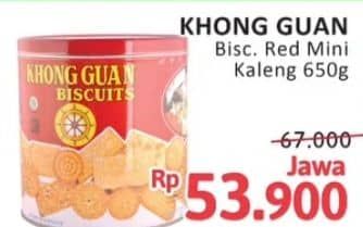 Promo Harga Khong Guan Assorted Biscuit Red Mini 650 gr - Alfamidi