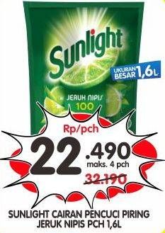 Promo Harga SUNLIGHT Pencuci Piring Jeruk Nipis 100 1600 ml - Superindo