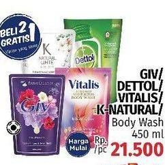 Promo Harga GIV/DETTOL/VITALIS/K-Natural Body Wash  - LotteMart