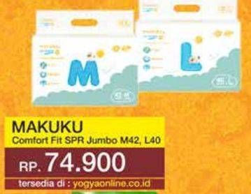 Promo Harga Makuku Comfort Fit Diapers Pants L40, M42 40 pcs - Yogya
