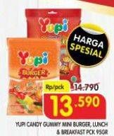 Promo Harga Yupi Candy Gummy Breakfast, Gummy Lunch, Mini Burger 95 gr - Superindo