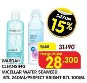 Promo Harga WARDAH Natural Daily Seaweed Micellar Water/Perfect Bright Tone Up Micellar 100ml  - Superindo