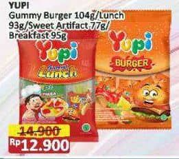 Promo Harga Yupi Candy Mini Burger, Big Burger, Gummy Lunch, Sweet Artifact, Gummy Breakfast 77 gr - Alfamart