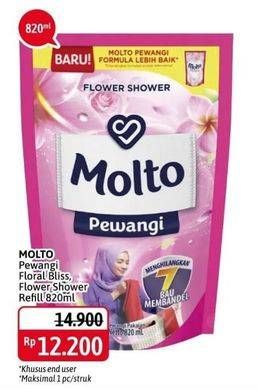 Promo Harga MOLTO Pewangi Floral Bliss, Flower Shower 820 ml - Alfamidi